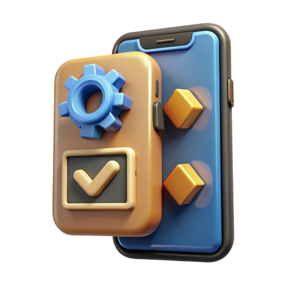 extraordinary abstract Mobile App Development Code on Screen Cutout with Transparency authentic png