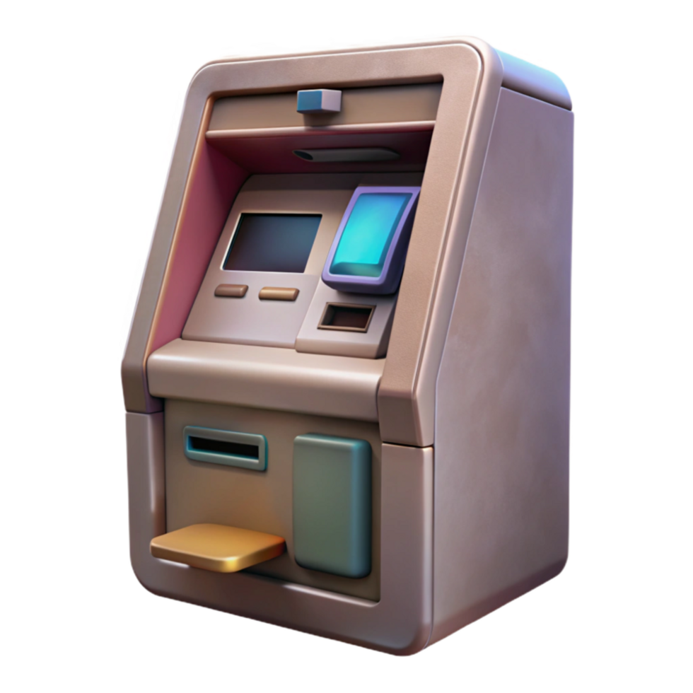 serene contemporary Modern Atm Machine with Card Reader Transparent Element exclusive png