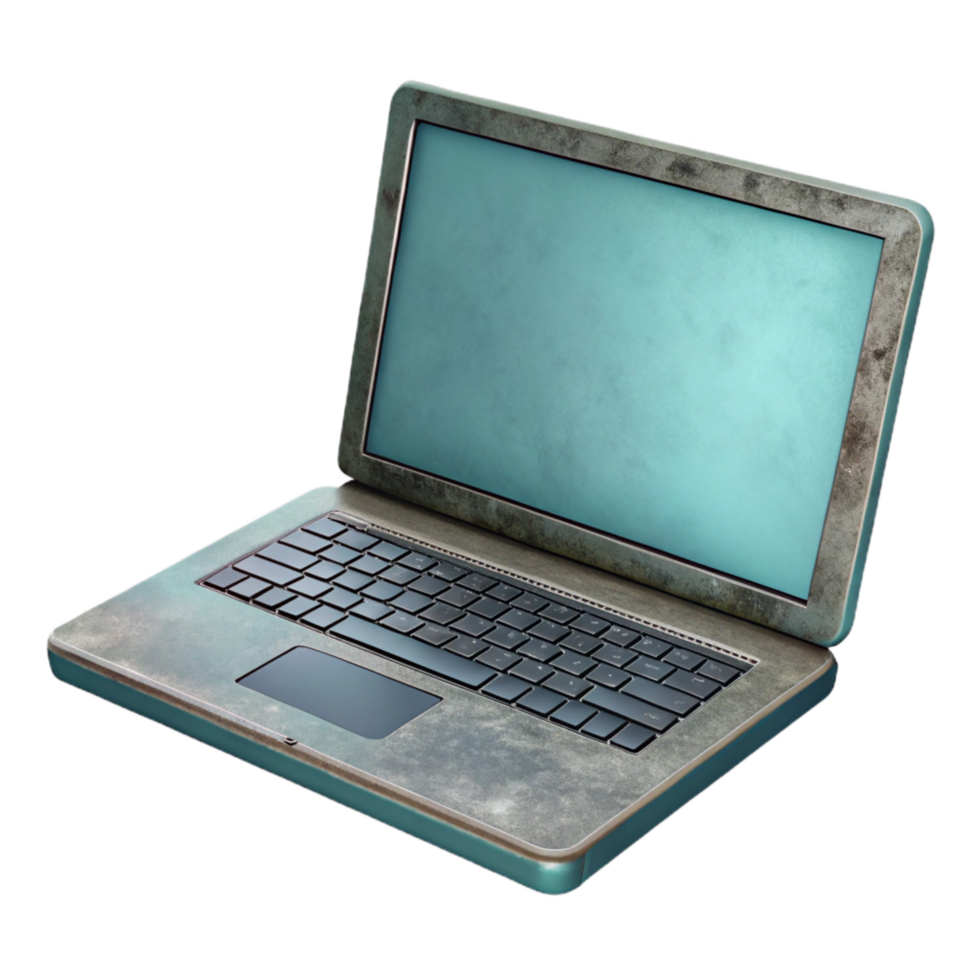 beautiful minimalist Modern Laptop with Blank Screen Isolated Element authentic png