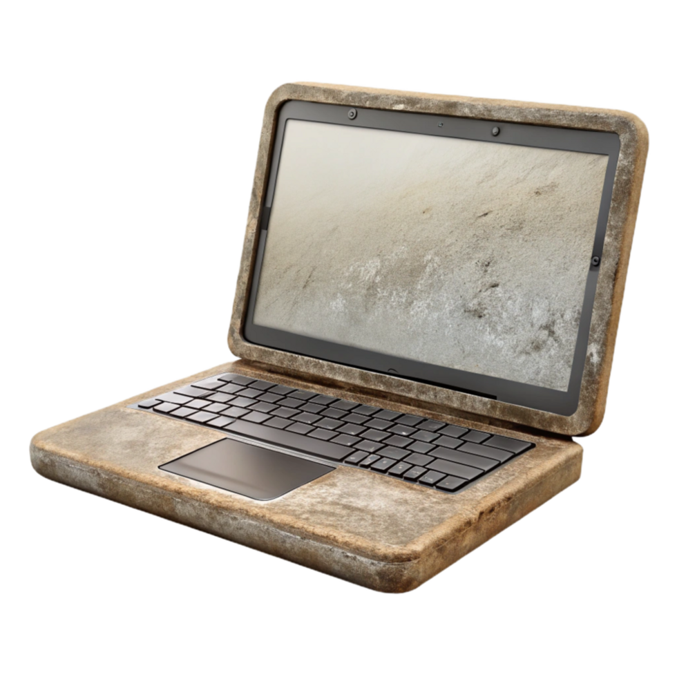 beautiful creative Modern Laptop with Blank Screen Front View Cutout 4K png