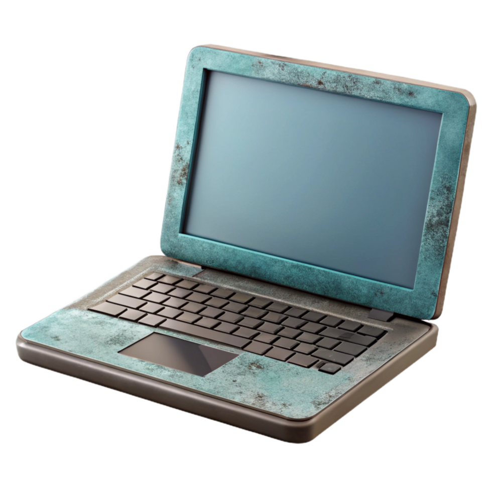 serene classic Modern Laptop with Blank Screen Isolated Element professional png