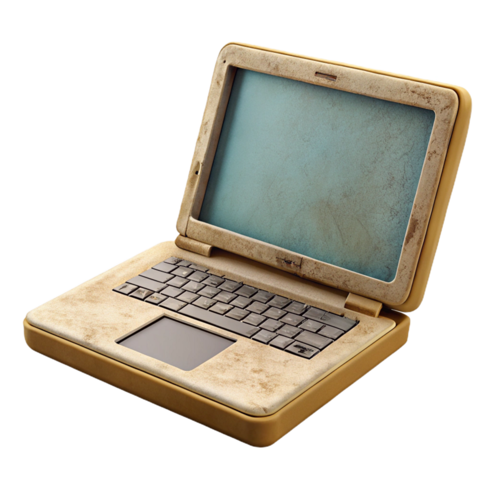 stunning contemporary Modern Laptop with Open Lid and Blank Screen Cutout high quality png