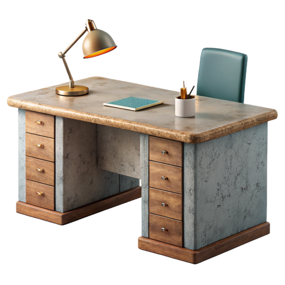 extraordinary contemporary Modern Office Desk Front View Transparent Background premium png