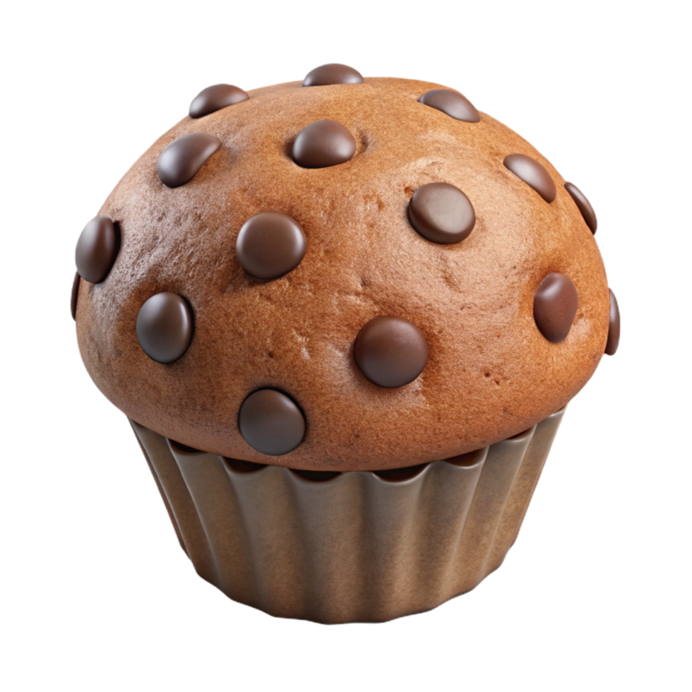 serene classic Muffin Cutout with Chocolate Chips professional png