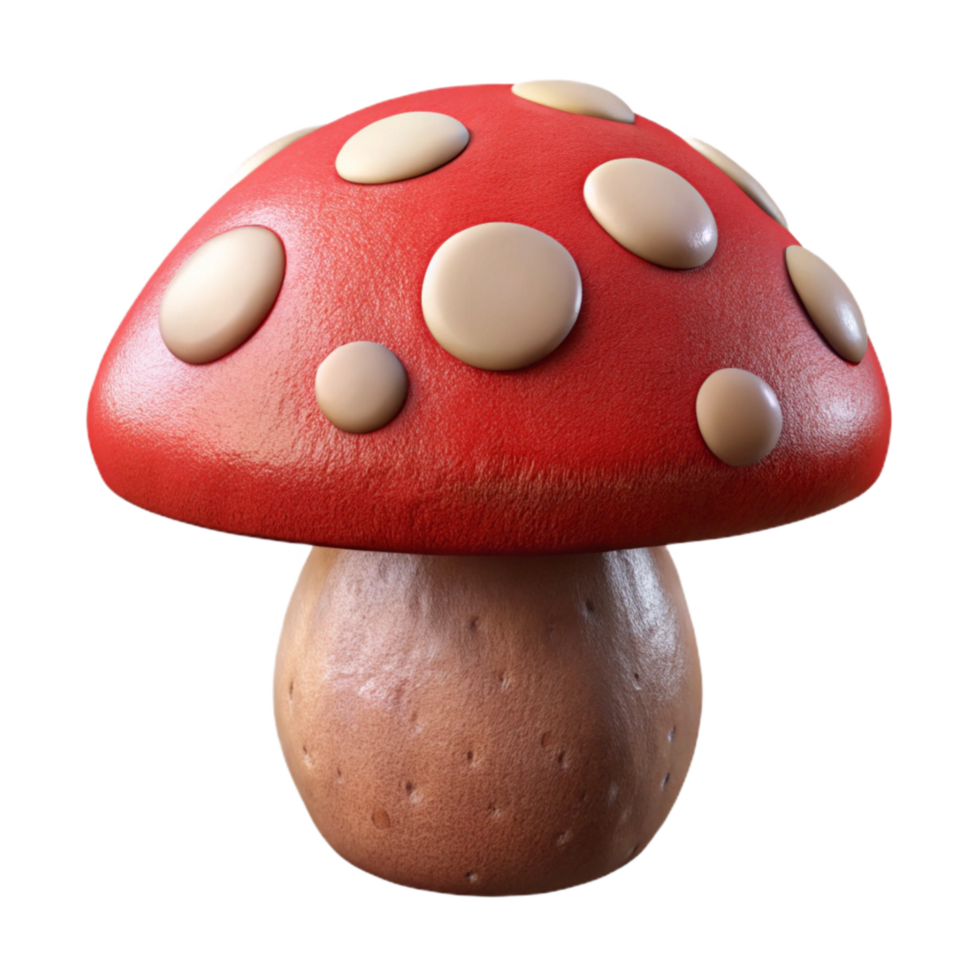 stunning vintage Mushroom Cutout with Red Cap Isolated Element professional png