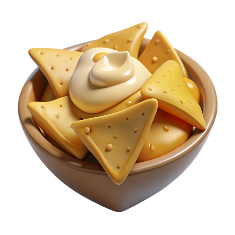 elegant classic Nachos with Cheese Sauce Isolated high quality png