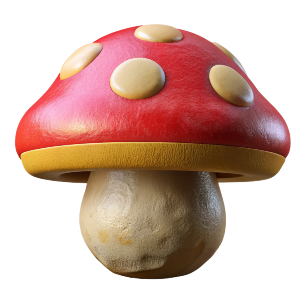 serene minimalist Mushroom Cutout with Red Cap Isolated Element exclusive png