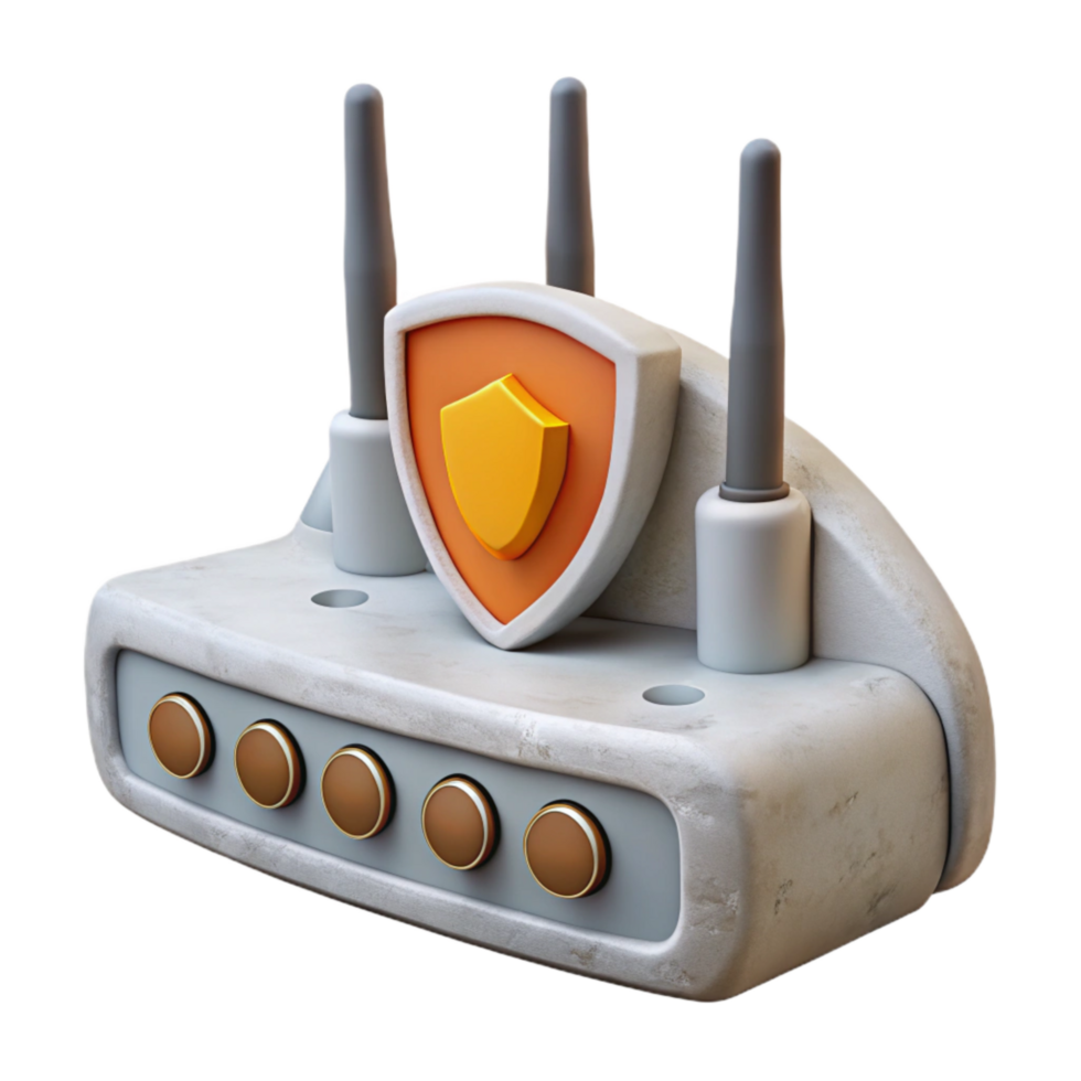 extraordinary classic Network Router with Firewall Protection White Isolated professional png