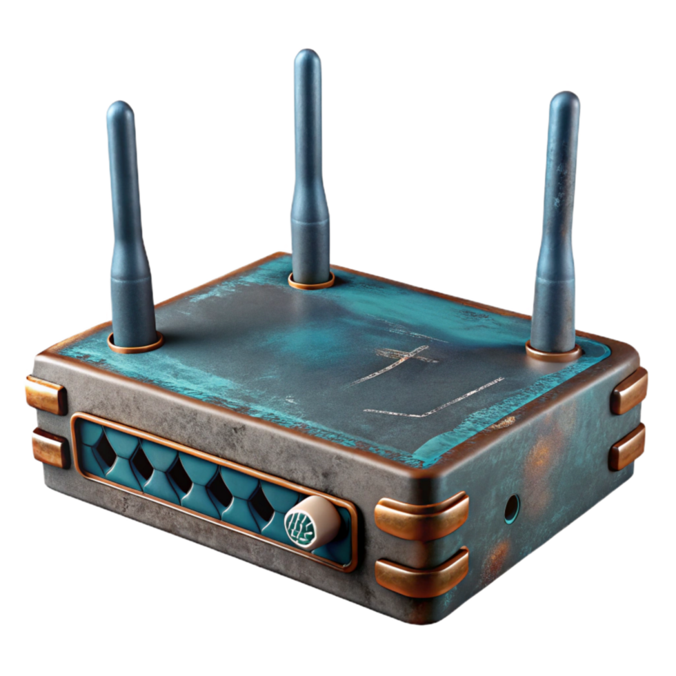 wonderful abstract Network Router with Multiple Ports Isolated original png