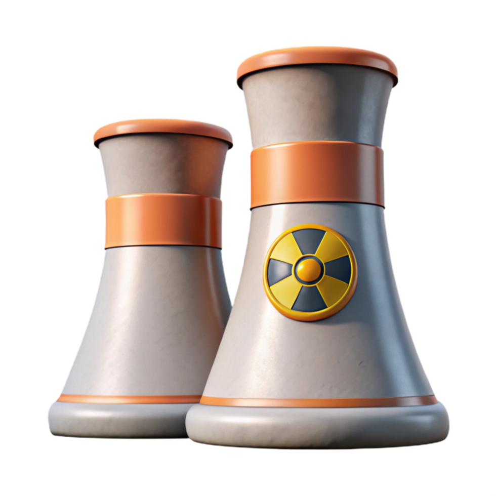 stunning minimalist Nuclear Power Plant Cooling Towers Transparent Background high quality png
