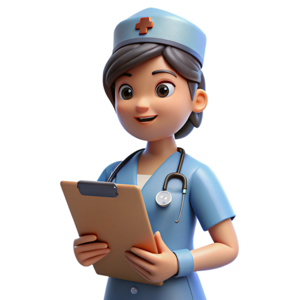 magnificent classic Nurse with Clipboard Side View Isolated Element exclusive png
