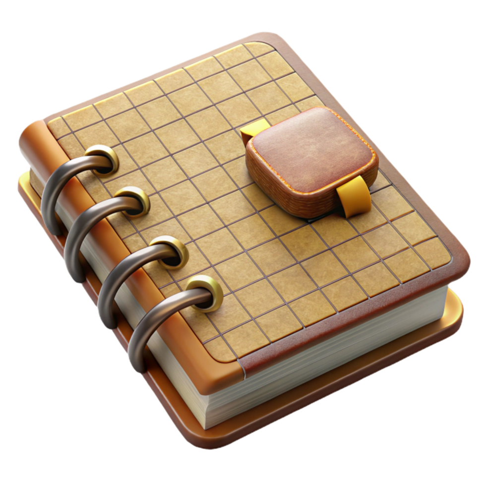 vibrant vintage Notebook with Grid Paper Isolated professional png