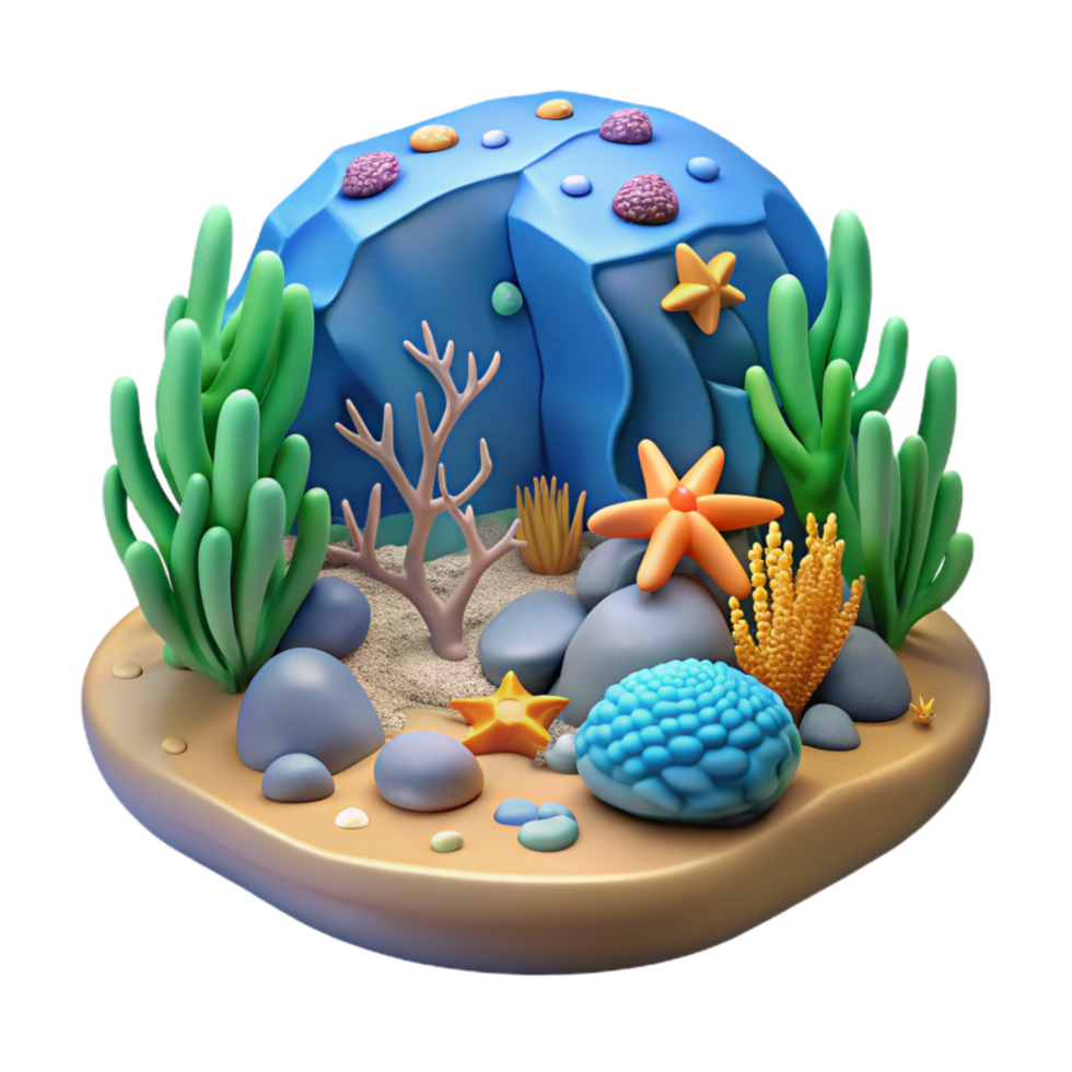 stunning vintage Ocean Underwater Scene Cutout Element genuine png