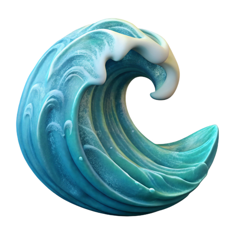 magnificent modern Ocean Wave Crest Isolated on Transparent Background detailed png