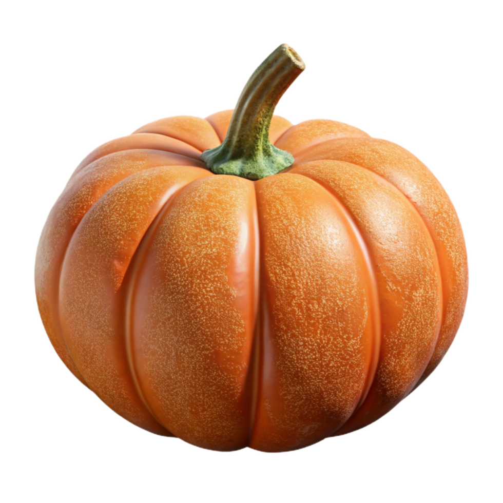 impressive rustic Orange Pumpkin with Stem and Texture Transparent Element original png