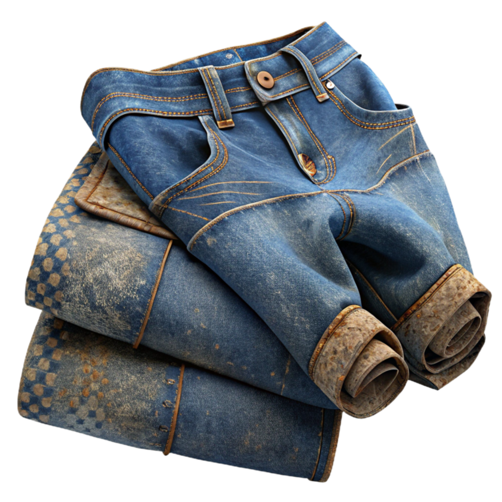 extraordinary classic Pair of Jeans Folded Isolated Element high resolution png