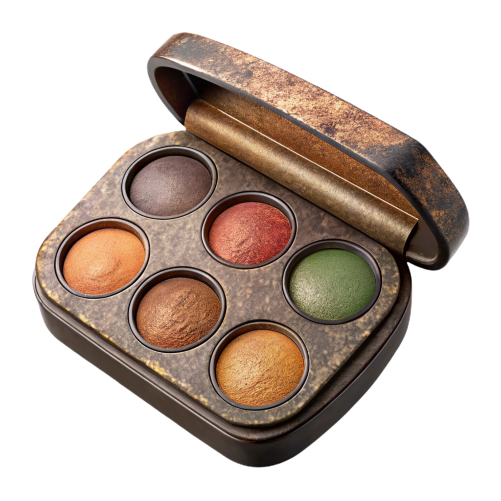 beautiful minimalist Palette of Eye Shadows with Shimmer Finish Isolated detailed png