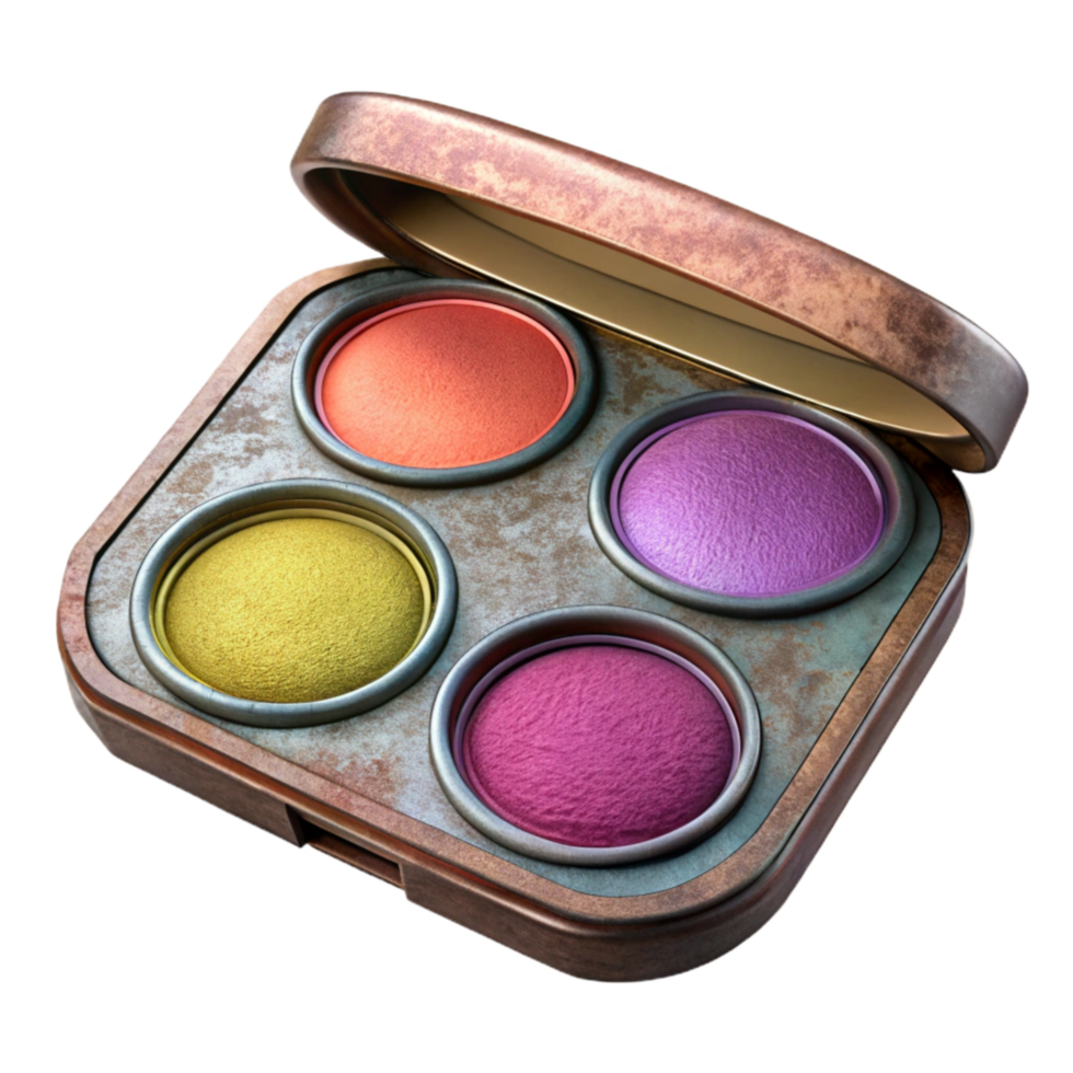 dramatic abstract Palette of Eye Shadows with Shimmer Finish Isolated original png