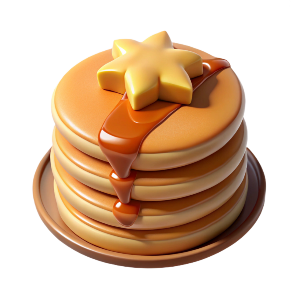 serene minimalist Pancakes with Maple Syrup Cutout high quality png