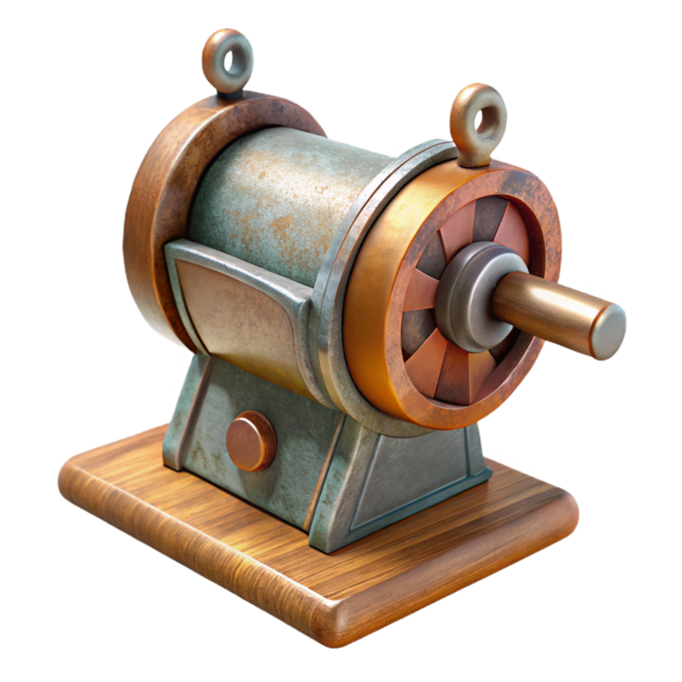 dramatic rustic Pencil Sharpener with Crank Handle Isolated Element authentic png