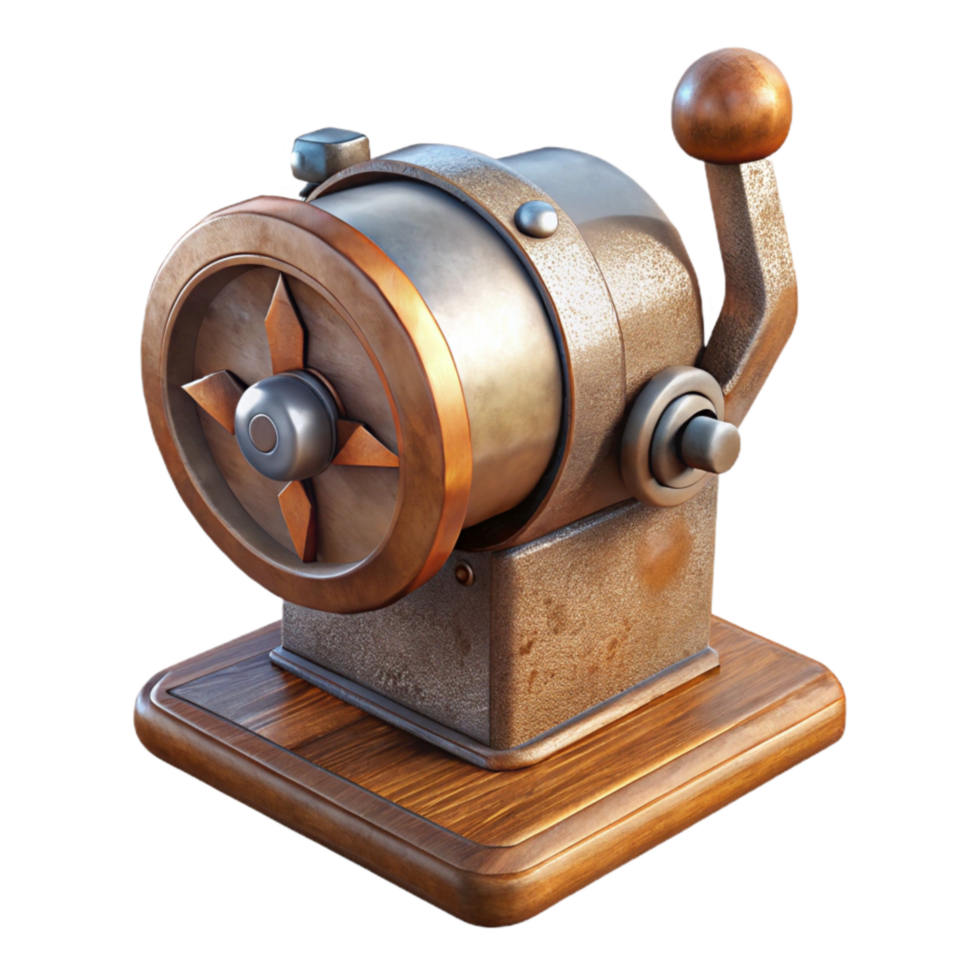 extraordinary creative Pencil Sharpener with Crank Handle Isolated Element detailed png