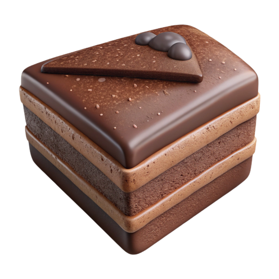 dramatic modern Piece of Cake Chocolate Cutout Isolated Element 4K png