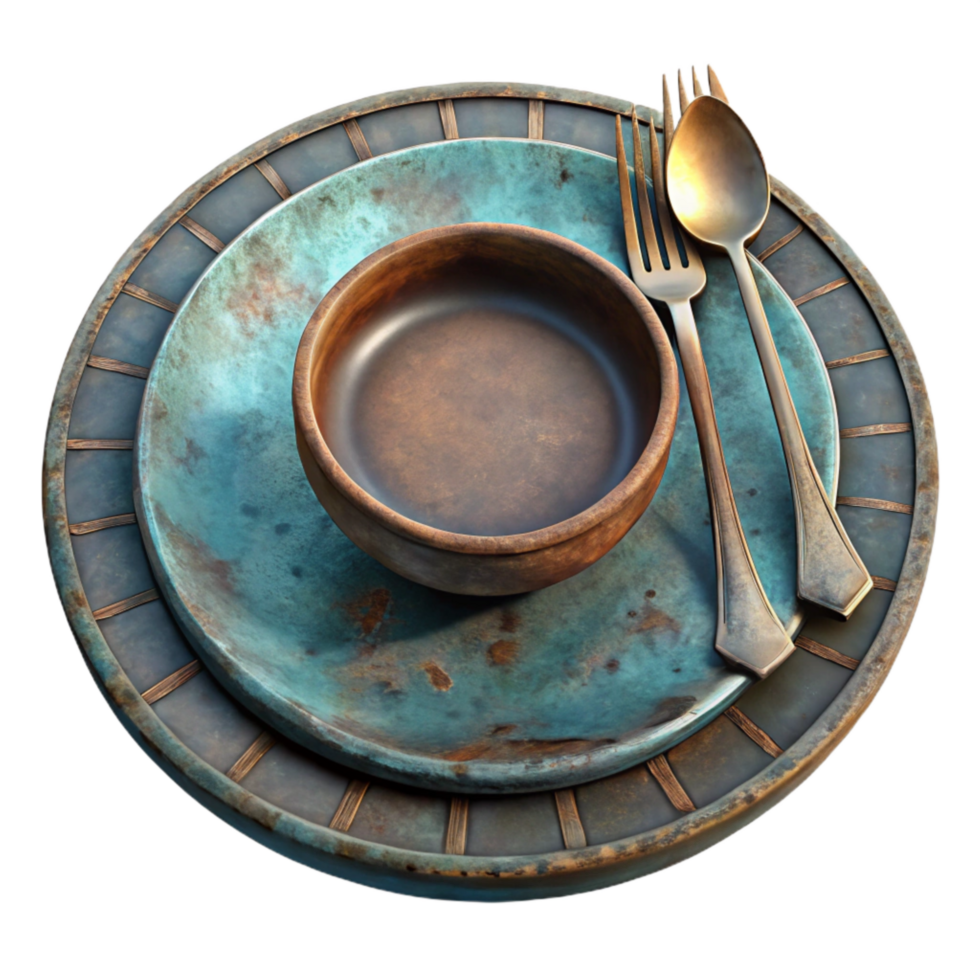 magnificent traditional Place Setting with Plate and Cutlery Isolated original png