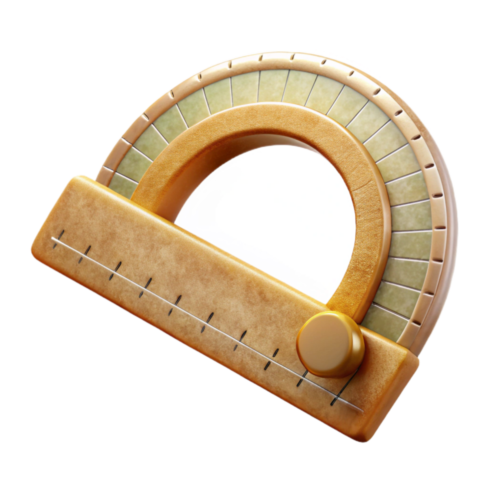 elegant classic Protractor with Degree Markings Transparent premium png