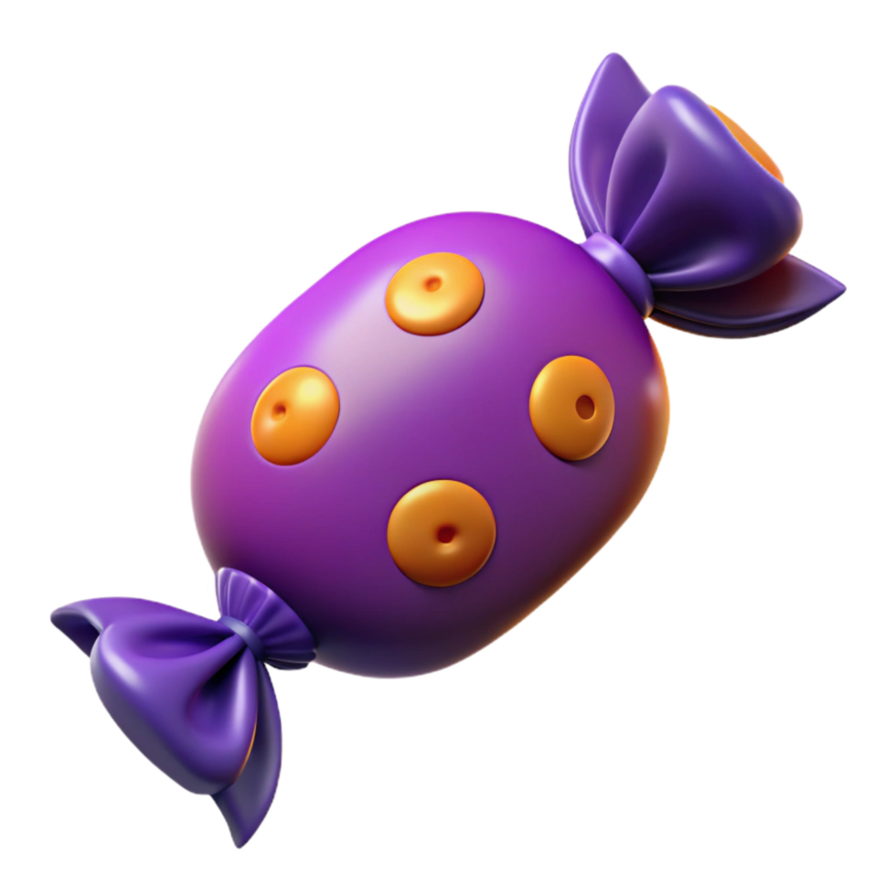 impressive minimalist Purple Halloween Candy Cutout with Wrapper Detail Transparent Background professional png