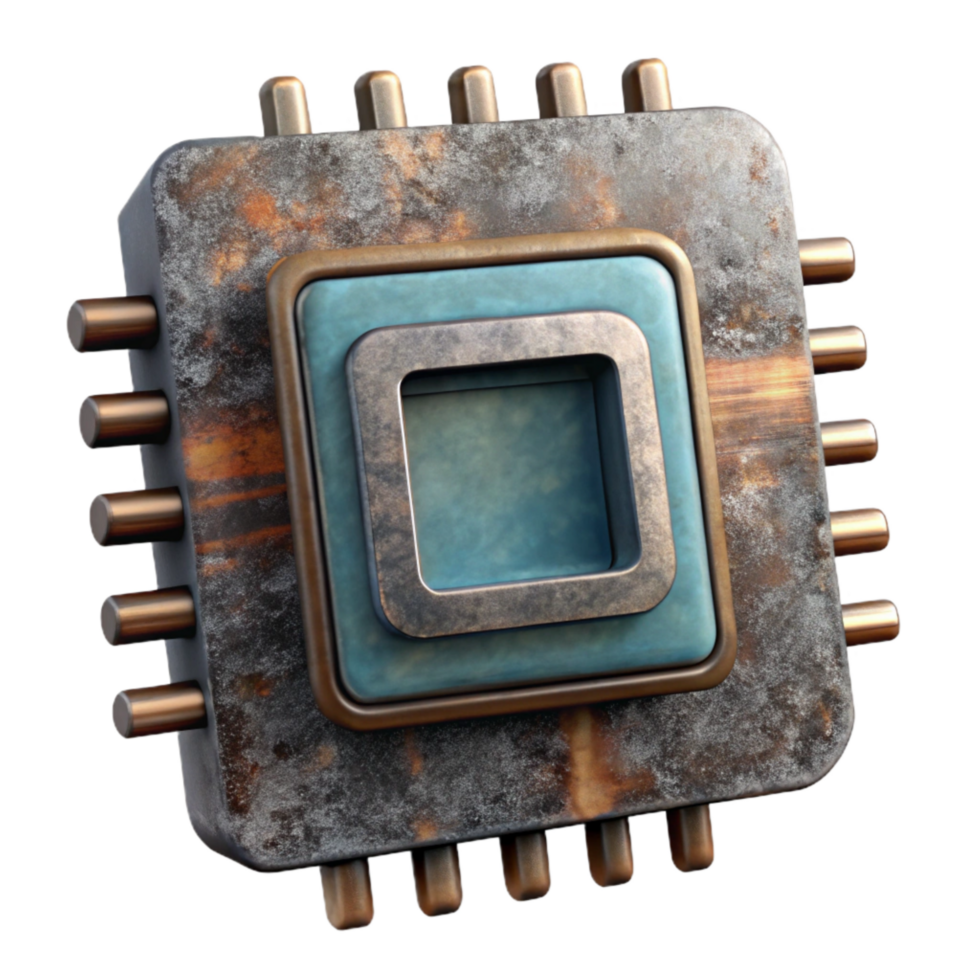 serene rustic Quantum Computing Processor Chip Isolated high resolution png
