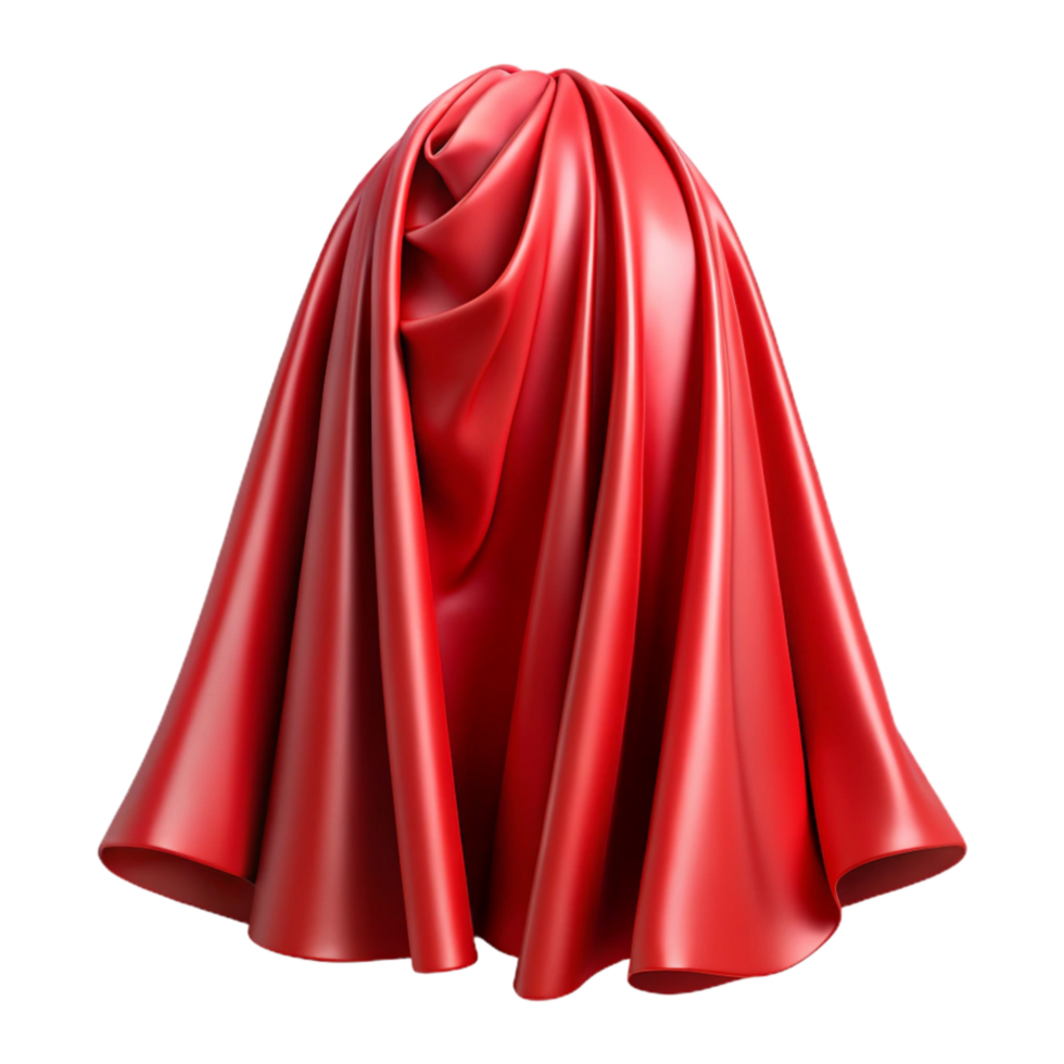 magnificent contemporary Red Fabric Drape with Realistic Folds Transparent Background detailed png