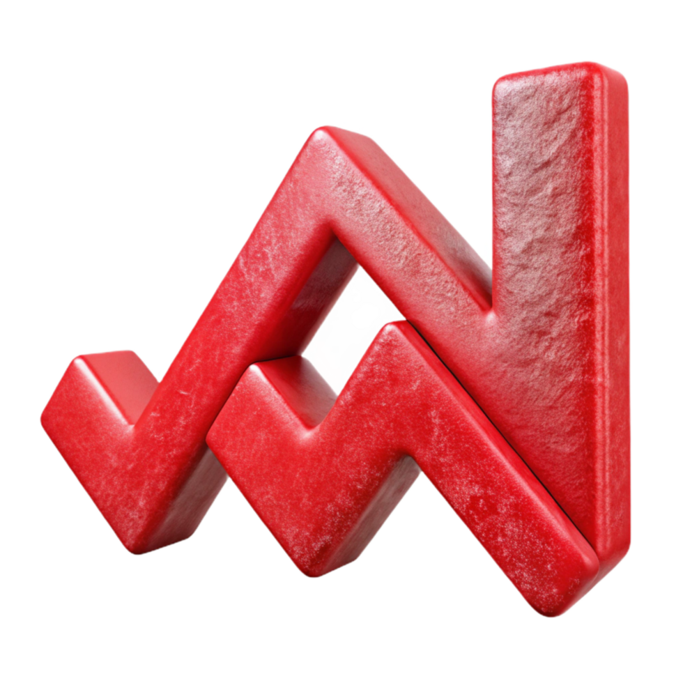impressive artistic Red Downward Trending Graph Cutout Element professional png