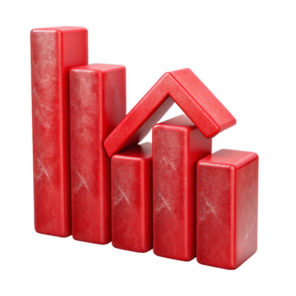 impressive contemporary Red Graph Chart Downward Trend Transparent Background exclusive png