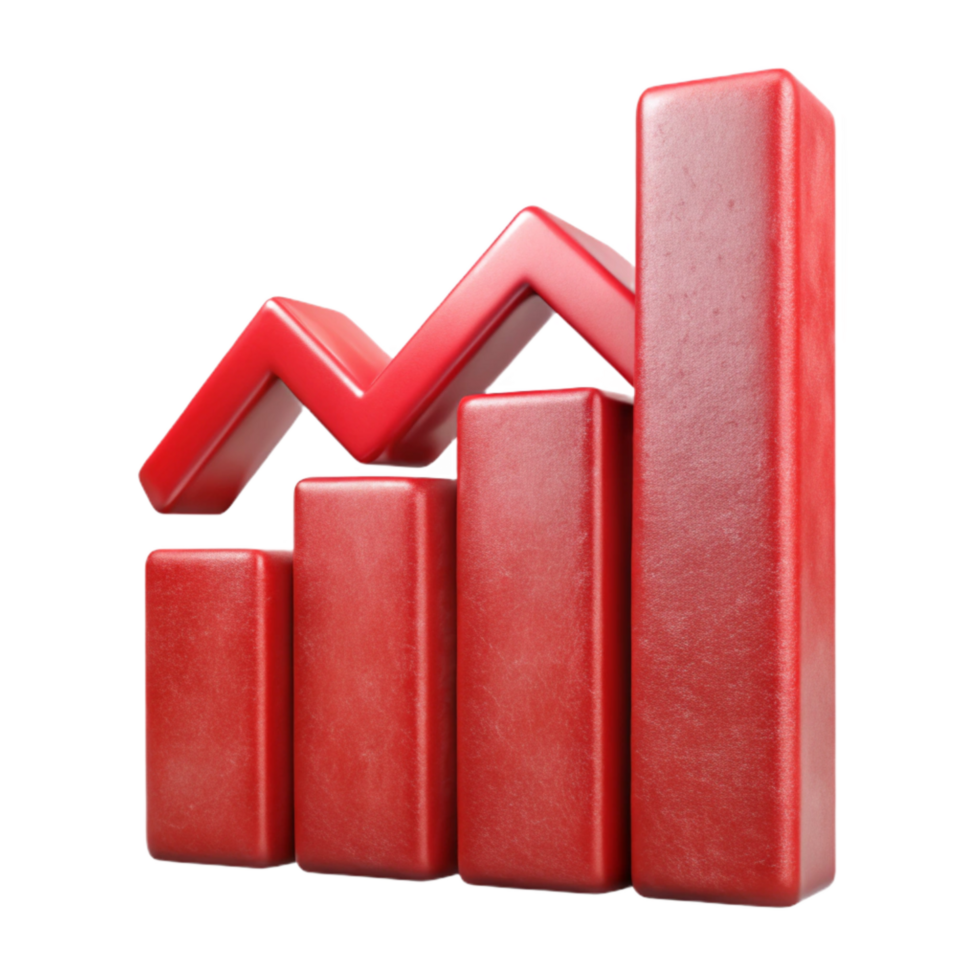 wonderful classic Red Graph Chart Downward Trend Transparent Background professional png