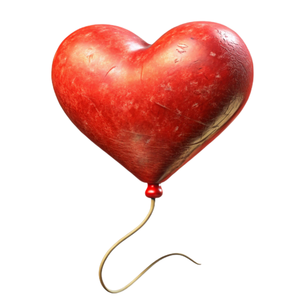 beautiful abstract Red Heart Shaped Balloon Isolated Element with String high quality png