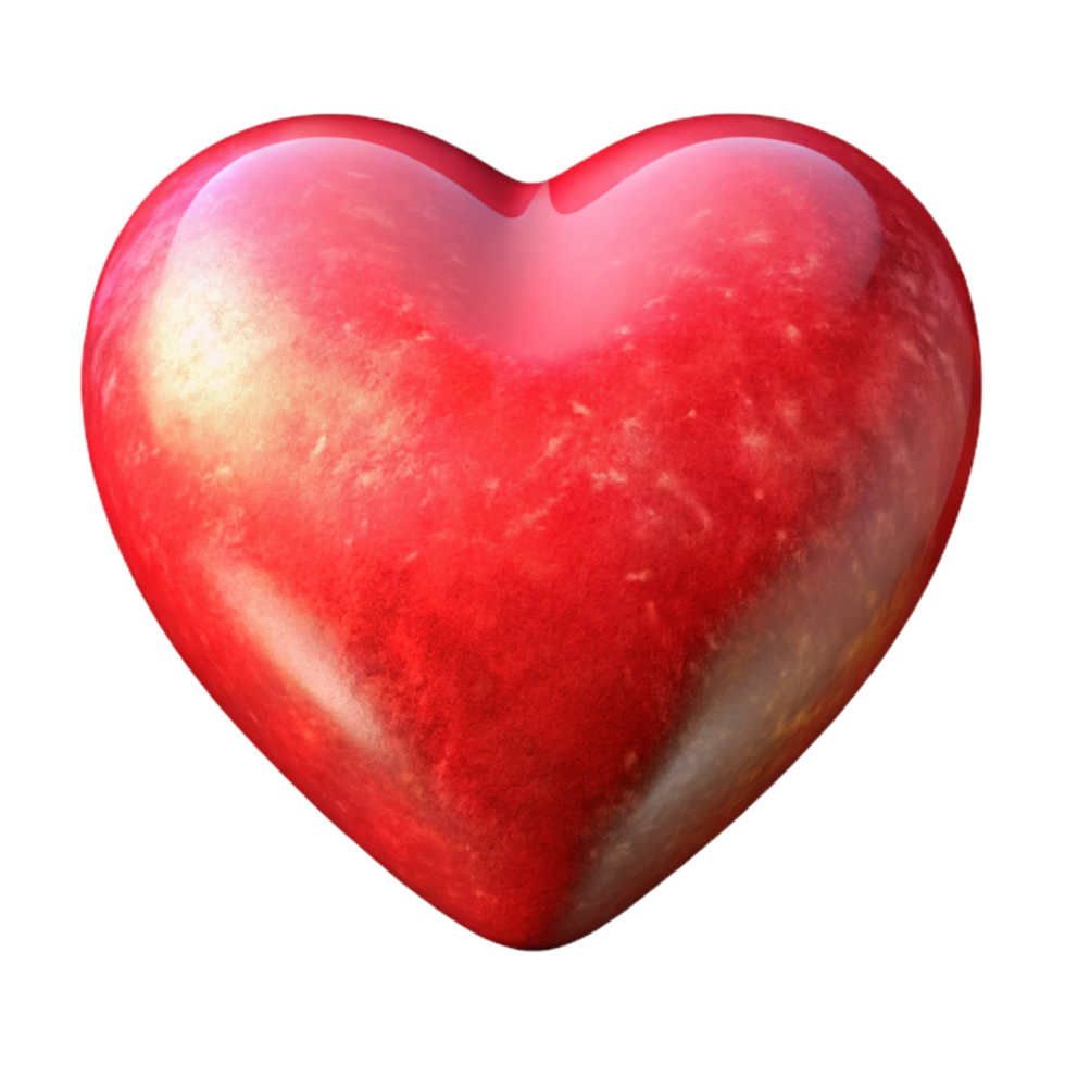 magnificent classic Red Heart Shape with Gradient Effect Transparent Background authentic png