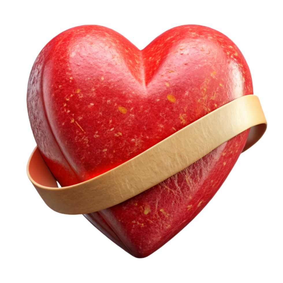 stunning modern Red Heart Shape with Ribbon Cutout original png