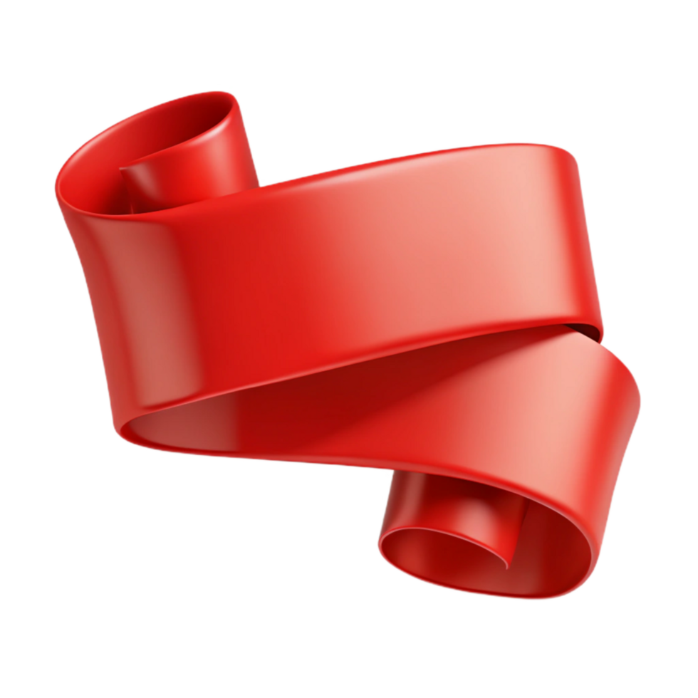 wonderful modern Red Ribbon Banner with Realistic Folds Transparent Background original png
