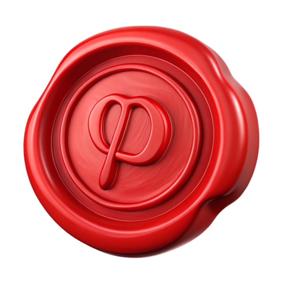 wonderful classic Red Wax Seal with Initial Cutout genuine png