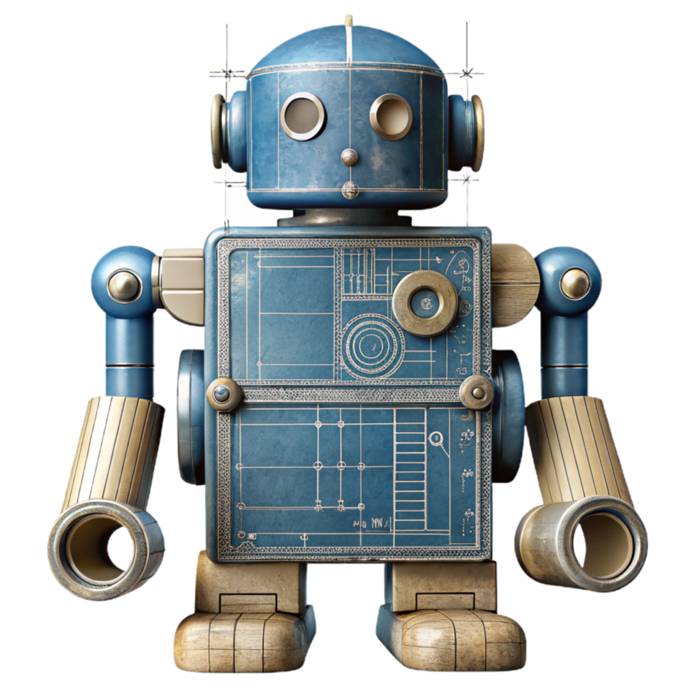 dramatic abstract Robotics Engineering Design Blueprint Cutout with Transparency genuine png