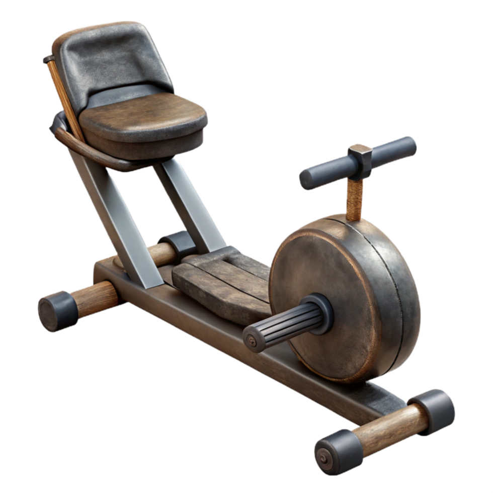 magnificent classic Rowing Machine Black Isolated Element with Sliding Seat high resolution png