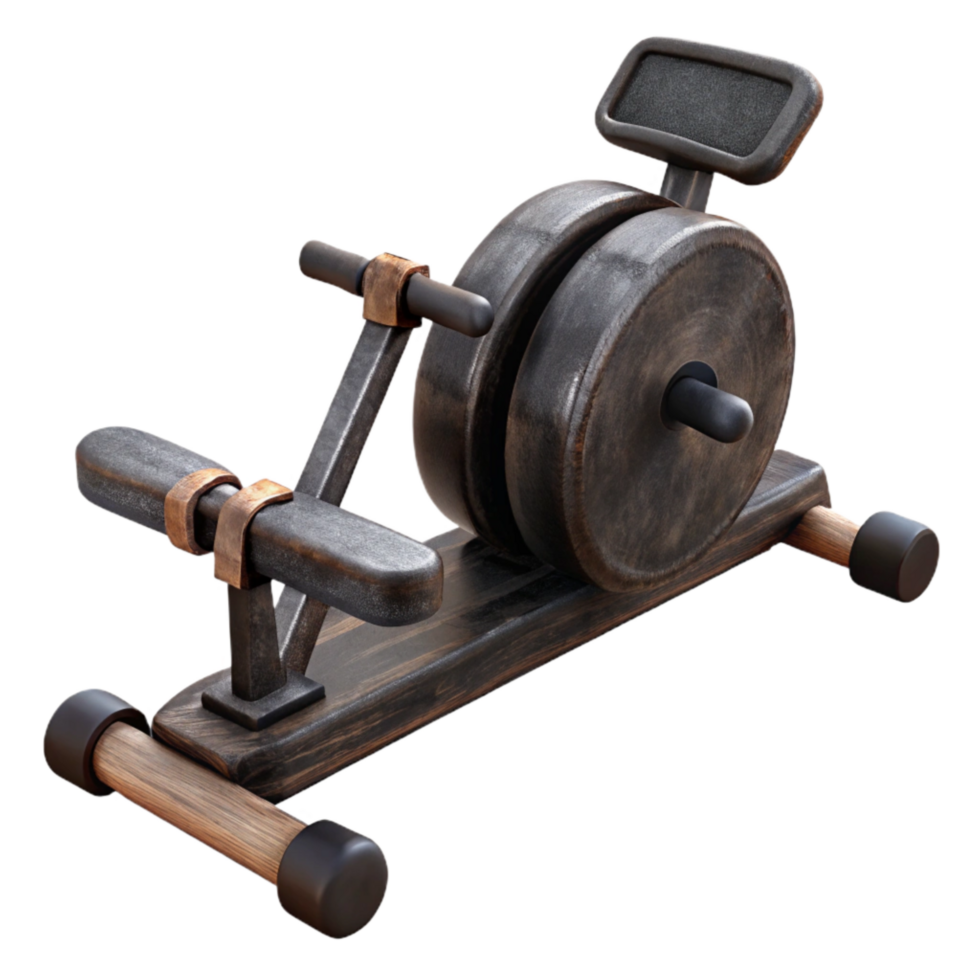wonderful vintage Rowing Machine Black Isolated Element with Sliding Seat professional png