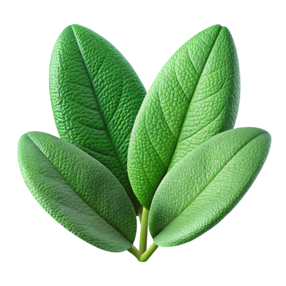 vibrant abstract Sage Leaves Green Isolated on Transparent Background with Fuzzy Texture premium png