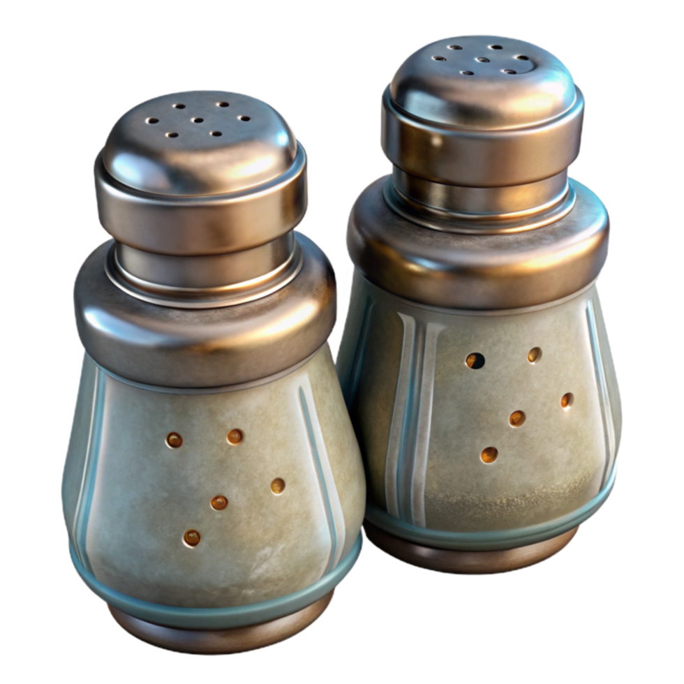 magnificent classic Salt and Pepper Shakers Side by Side Transparent Background high resolution png