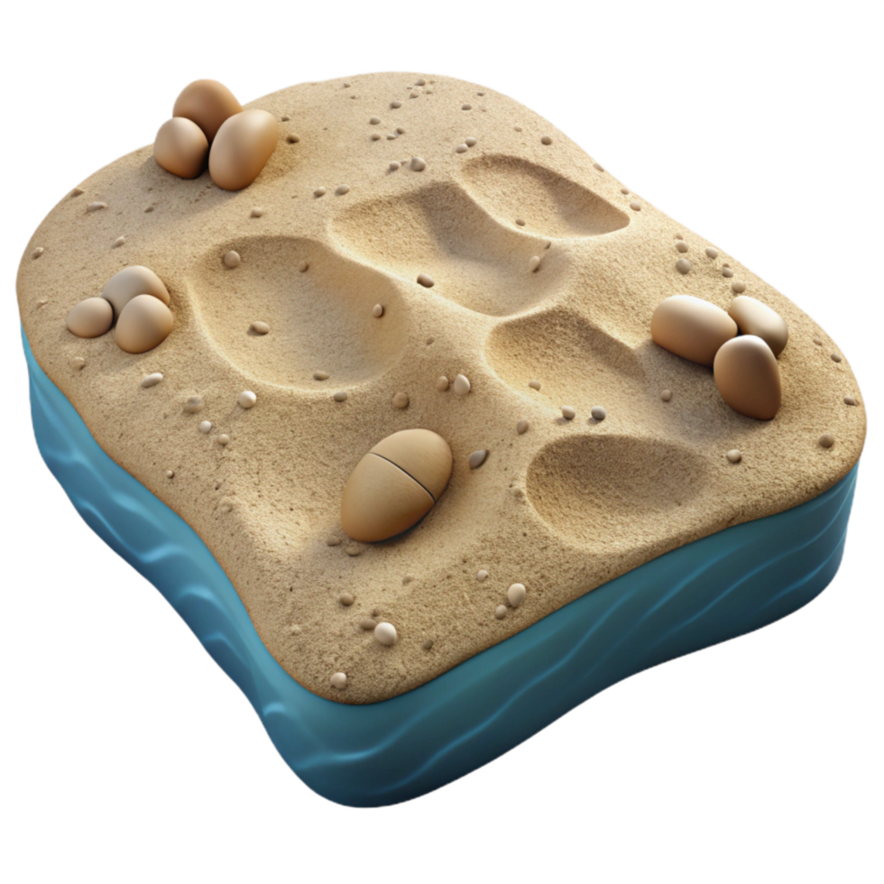 vibrant traditional Sandy Beach with Footprints Isolated Transparent Background genuine png