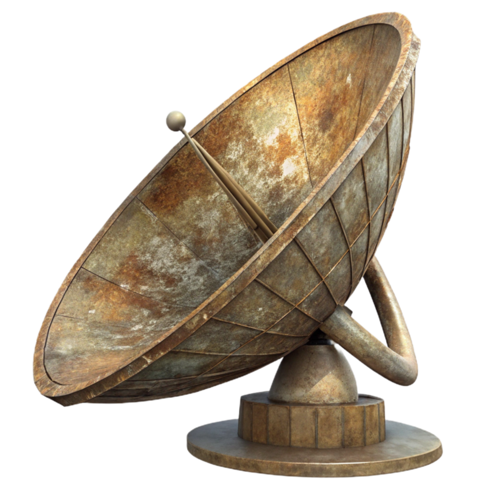 stunning artistic Satellite Dish Pointing Skyward Gray Isolated exclusive png