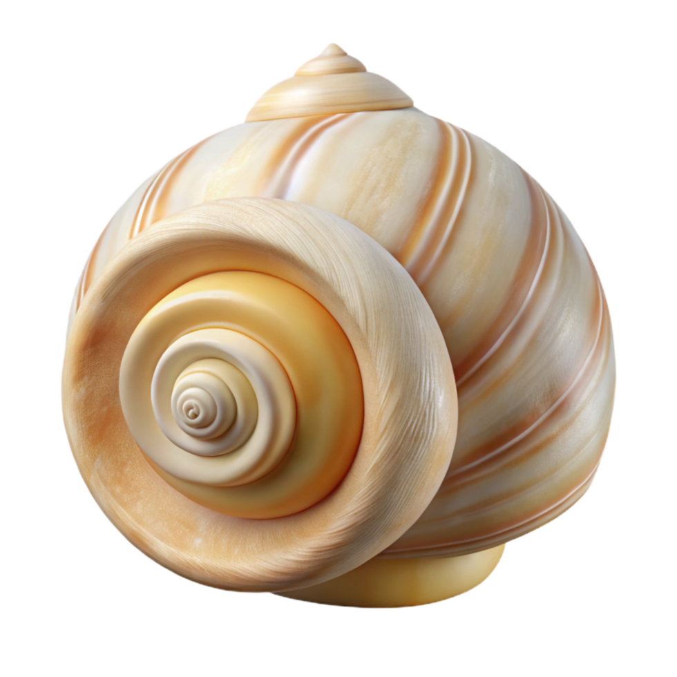 vibrant contemporary Seashell Spiral Shape White and Beige Isolated original png