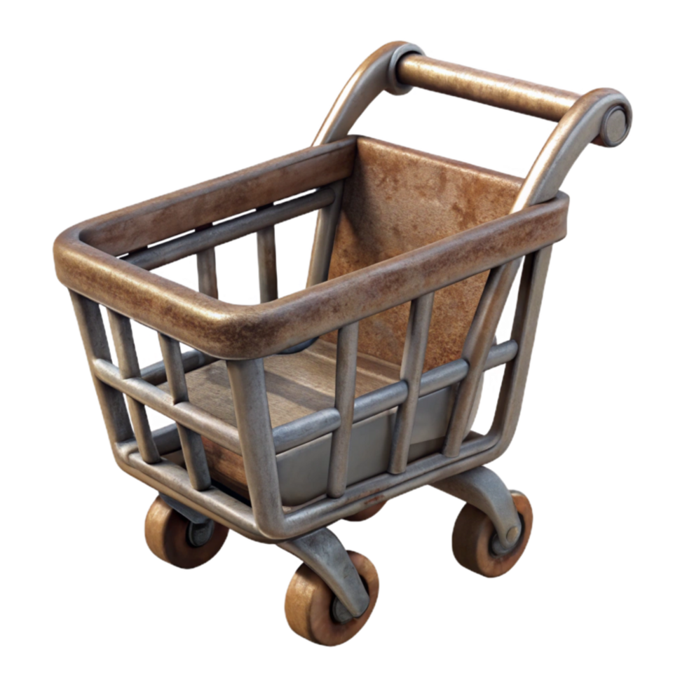 extraordinary artistic Shopping Cart Icon Perspective View Cutout on Transparent Background premium png