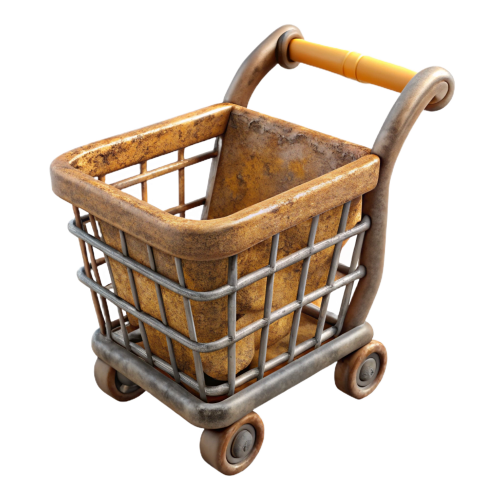 dramatic minimalist Shopping Cart Icon Top View Cutout detailed png