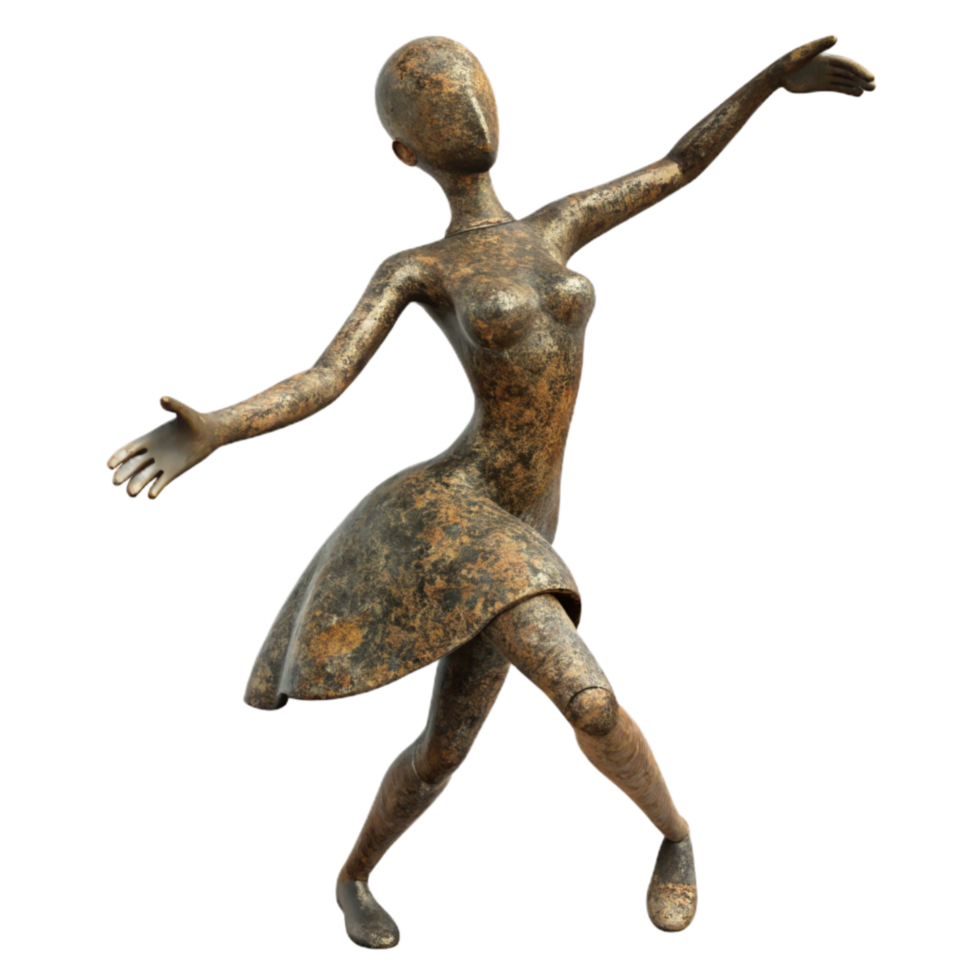stunning traditional Silhouette of a Dancing Figure Cutout 4K png